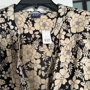 GAP Black and Cream Floral Mini Dress